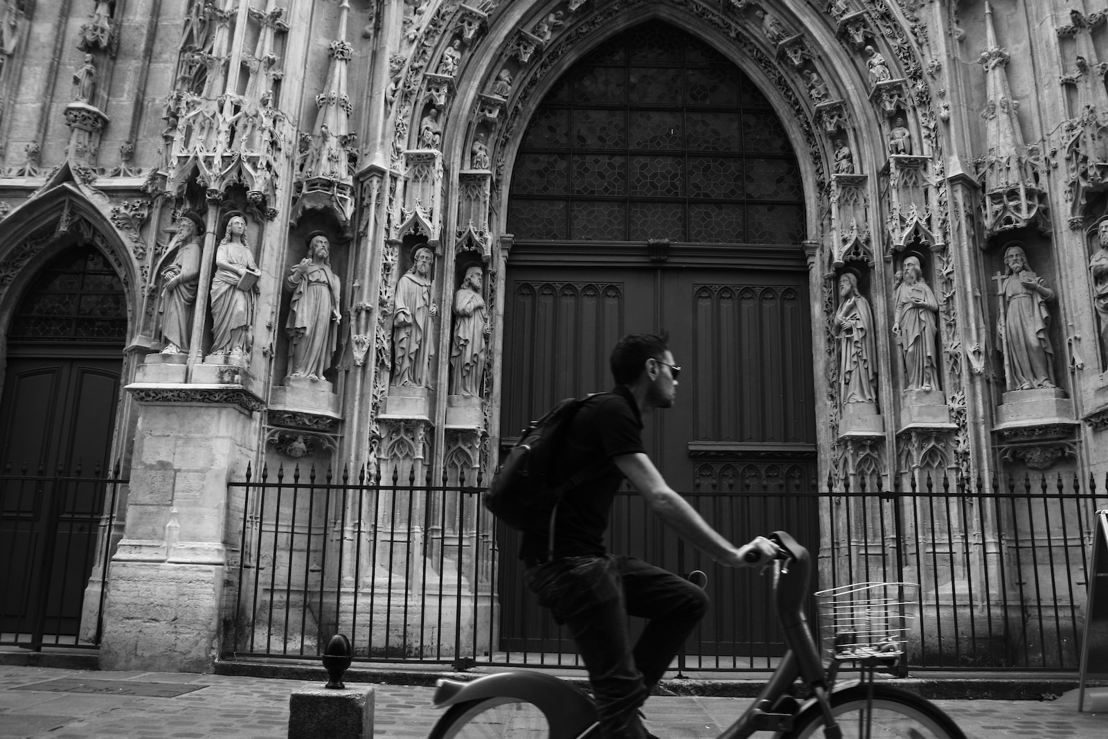 a man riding a bicycle